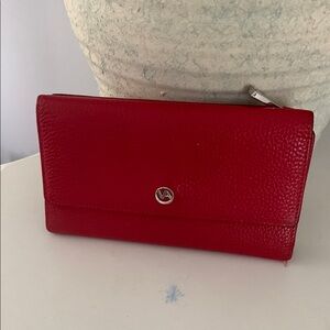 Made In Italy 12 cards id Womens Wallet Italian Leather Vera Pelle‎ Type red